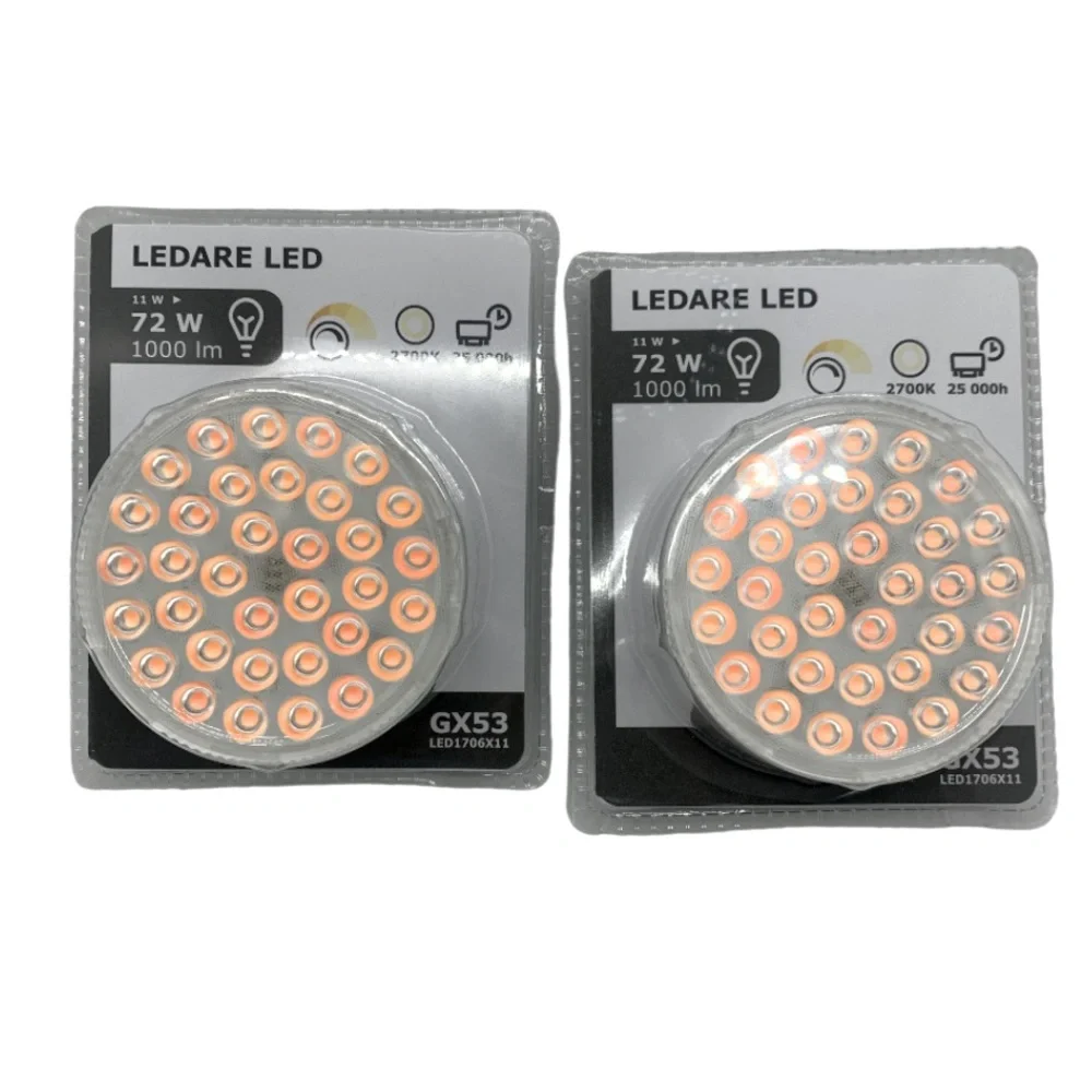 Ledare LED NEW (Lot of 2) 72W 1000 lm 11W GX53 Led 1706X11 2700K 25 000h Lights